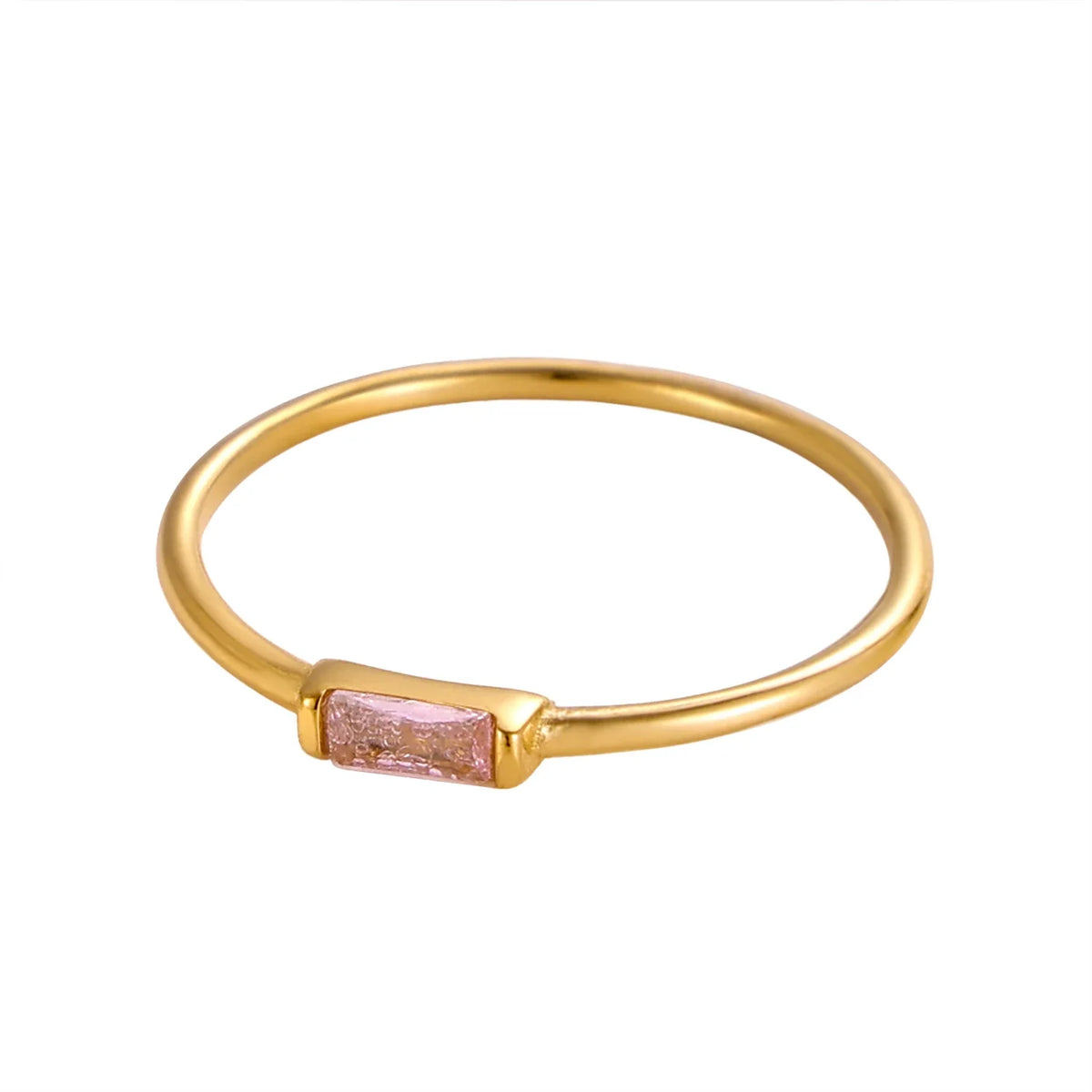 Stackable Ring with Colorful Zircon