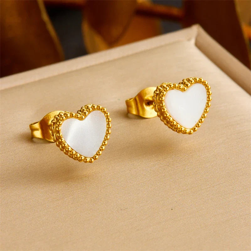 Spotlight Heart Shell Earrings