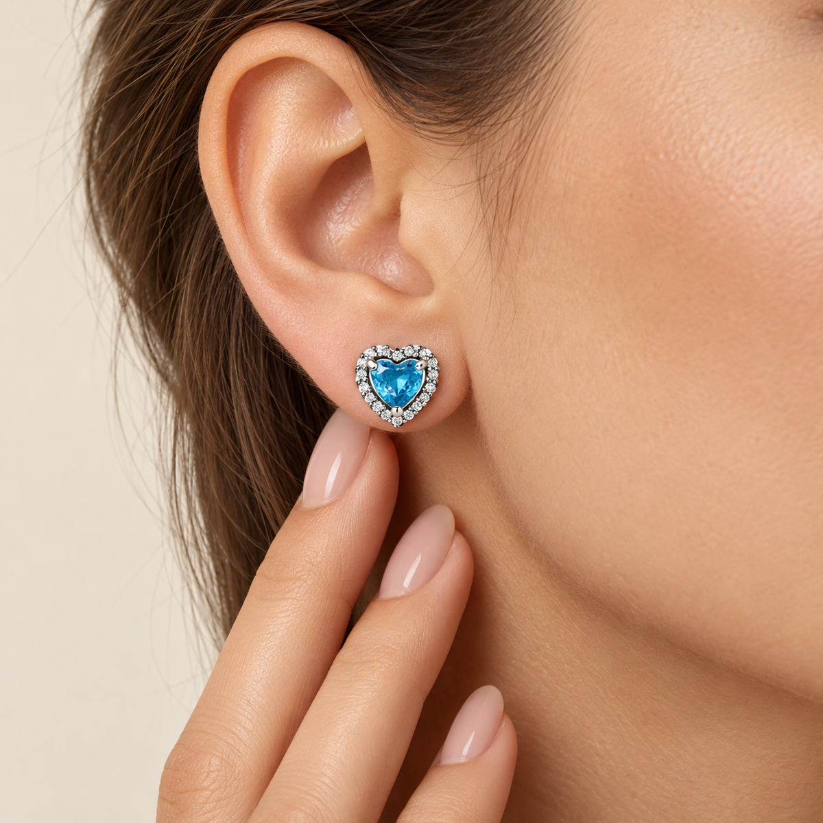 Heart Halo Studs