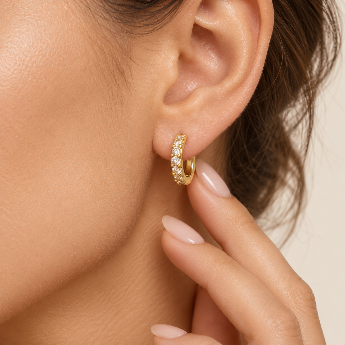Pavé Huggie Hoops