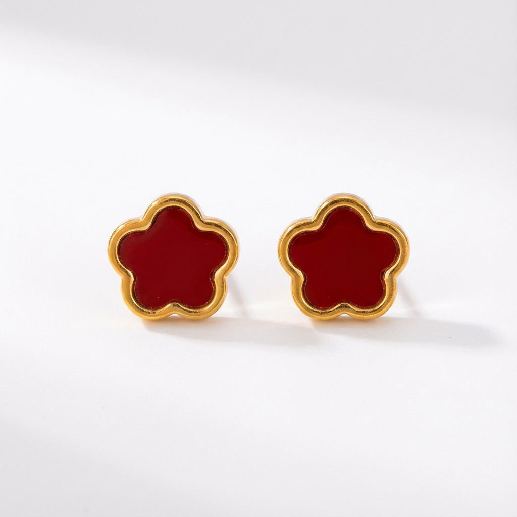 Spotlight Red Blossom Earrings