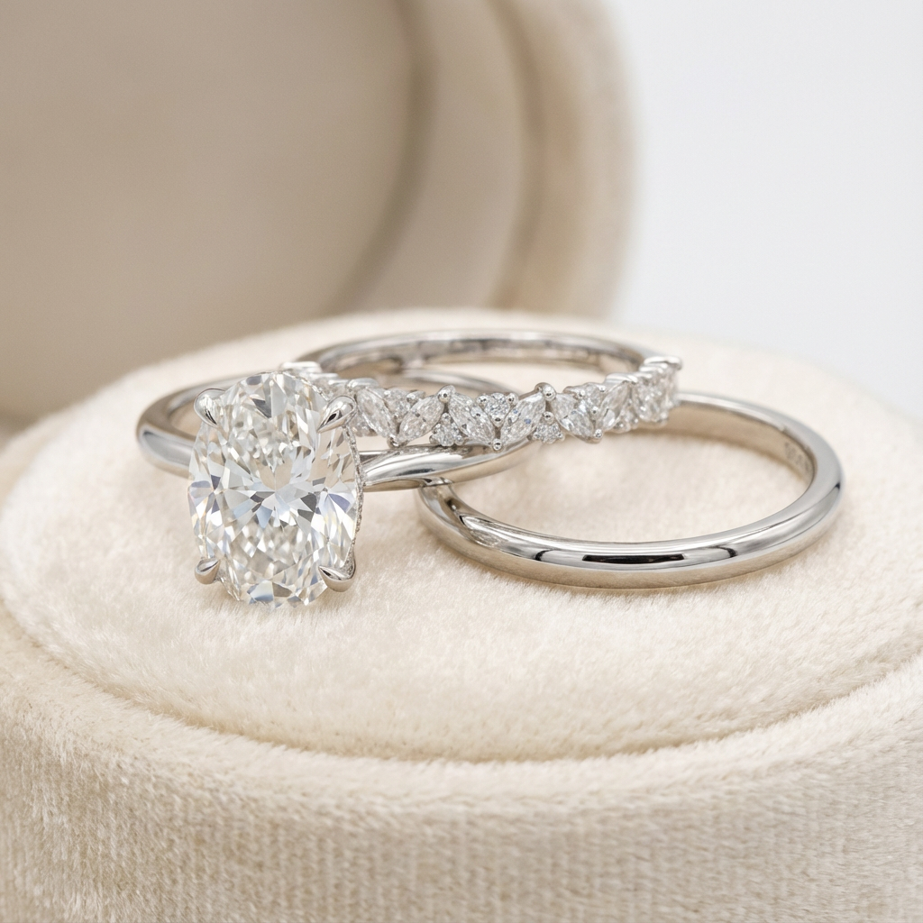 Sotlight Three rings set - Oval Cut