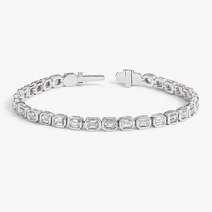 Emerald Cut Bezel Tennis Bracelet