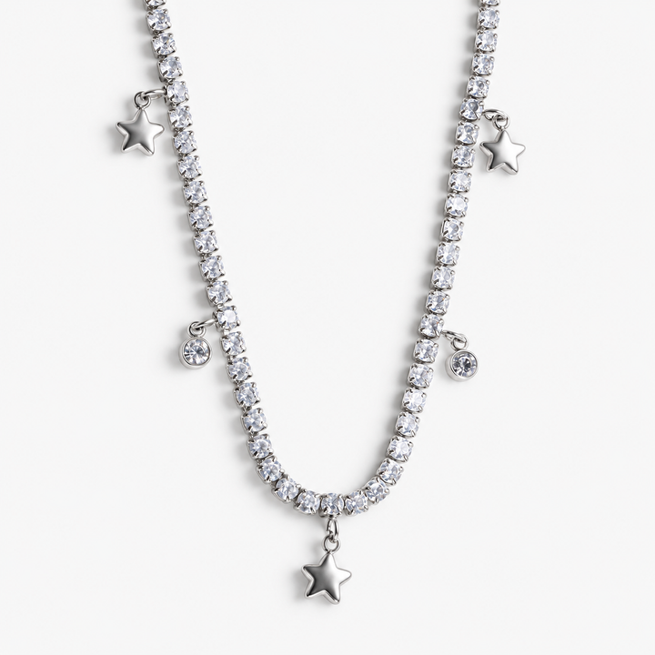 Star Drop Tennis Necklace