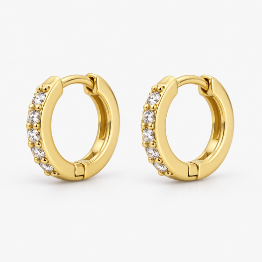 Pavé Huggie Hoops