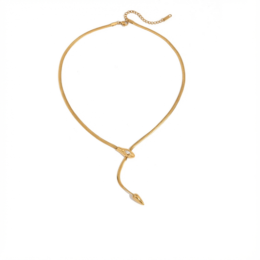 Spotlight Serpentine Necklace with Zircon Accents