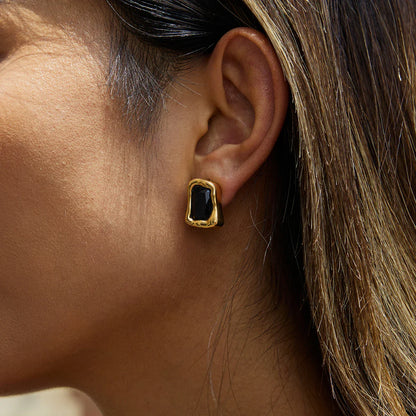 Spotlight Irregular Square Zirconia Earrings