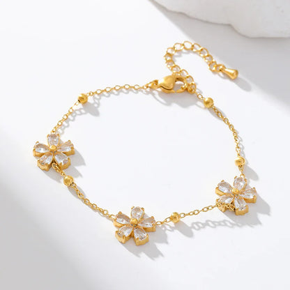 Spotlight Crystal Flower Chain Bracelet