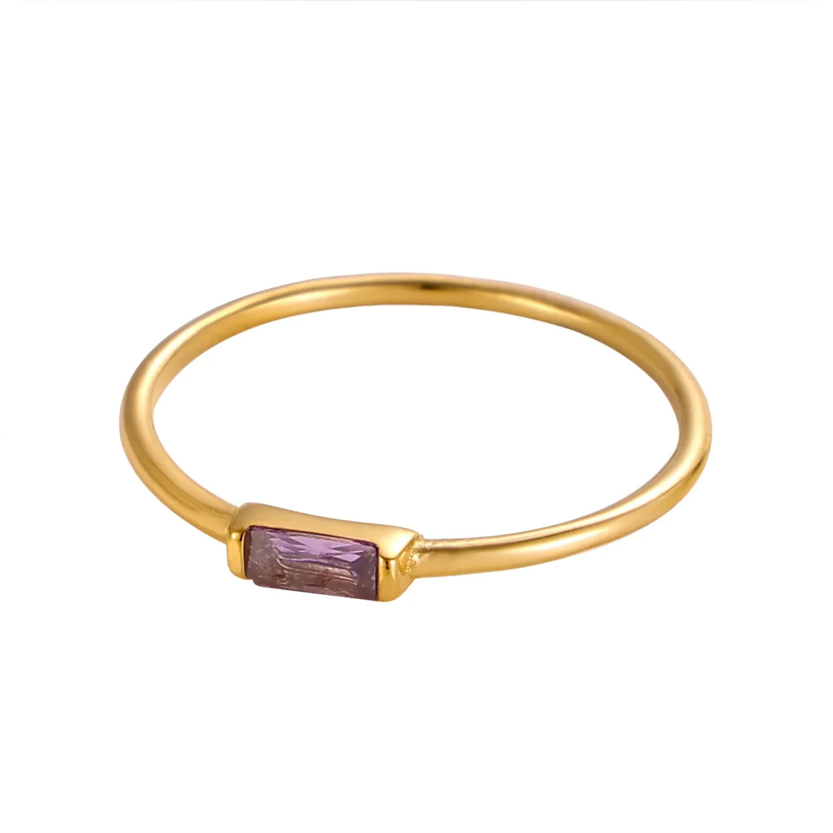 Stackable Ring with Colorful Zircon