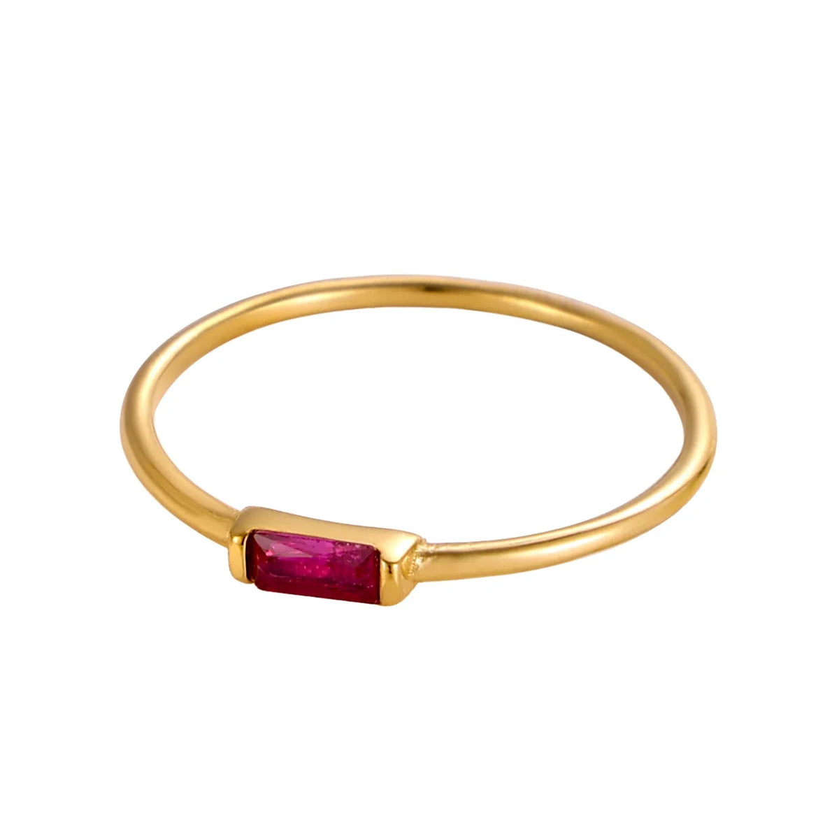 Stackable Ring with Colorful Zircon
