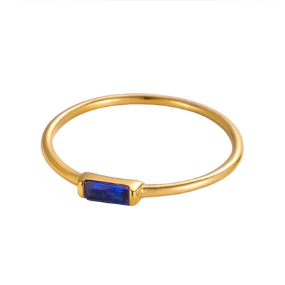 Stackable Ring with Colorful Zircon