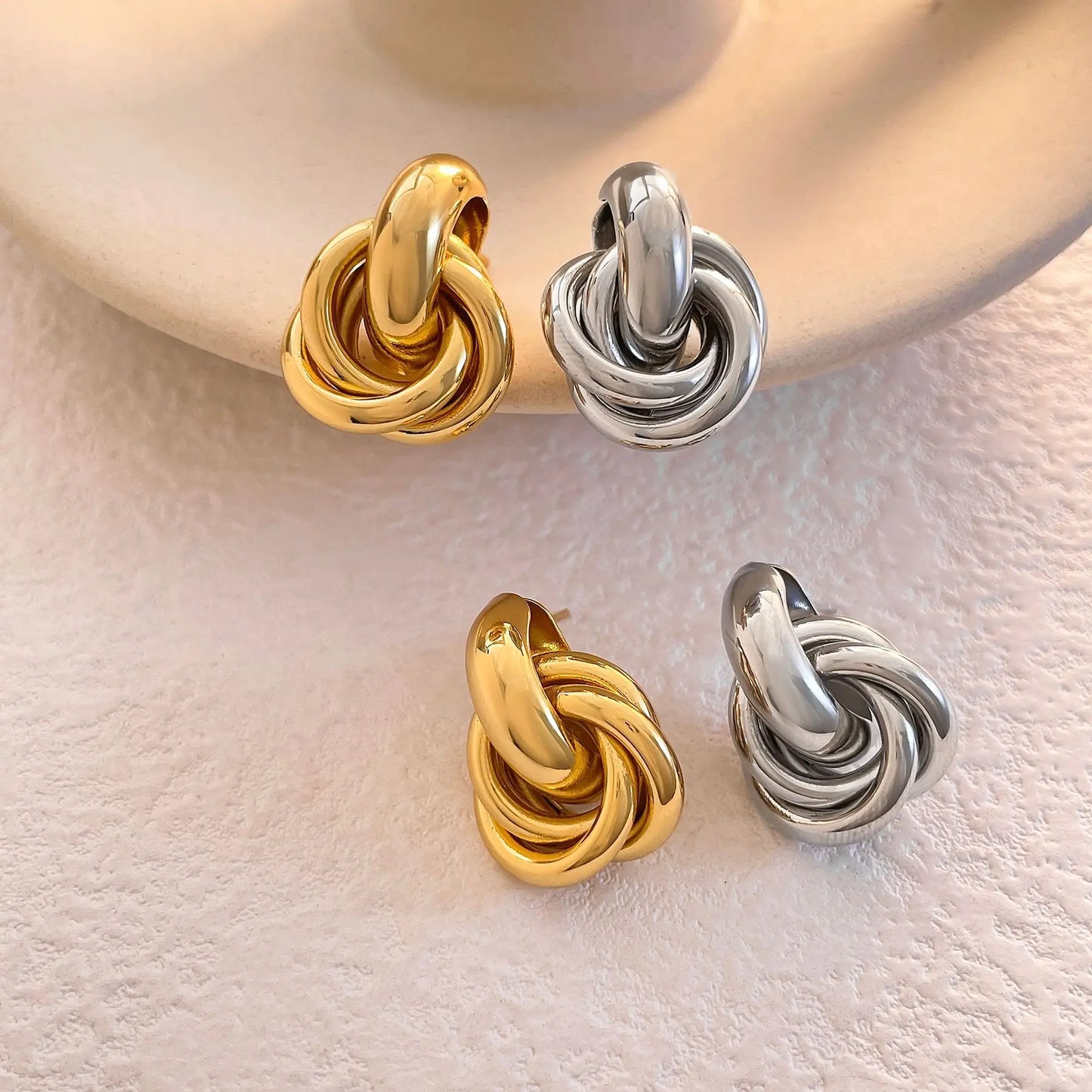 Spotlight Knot Hoop Earrings