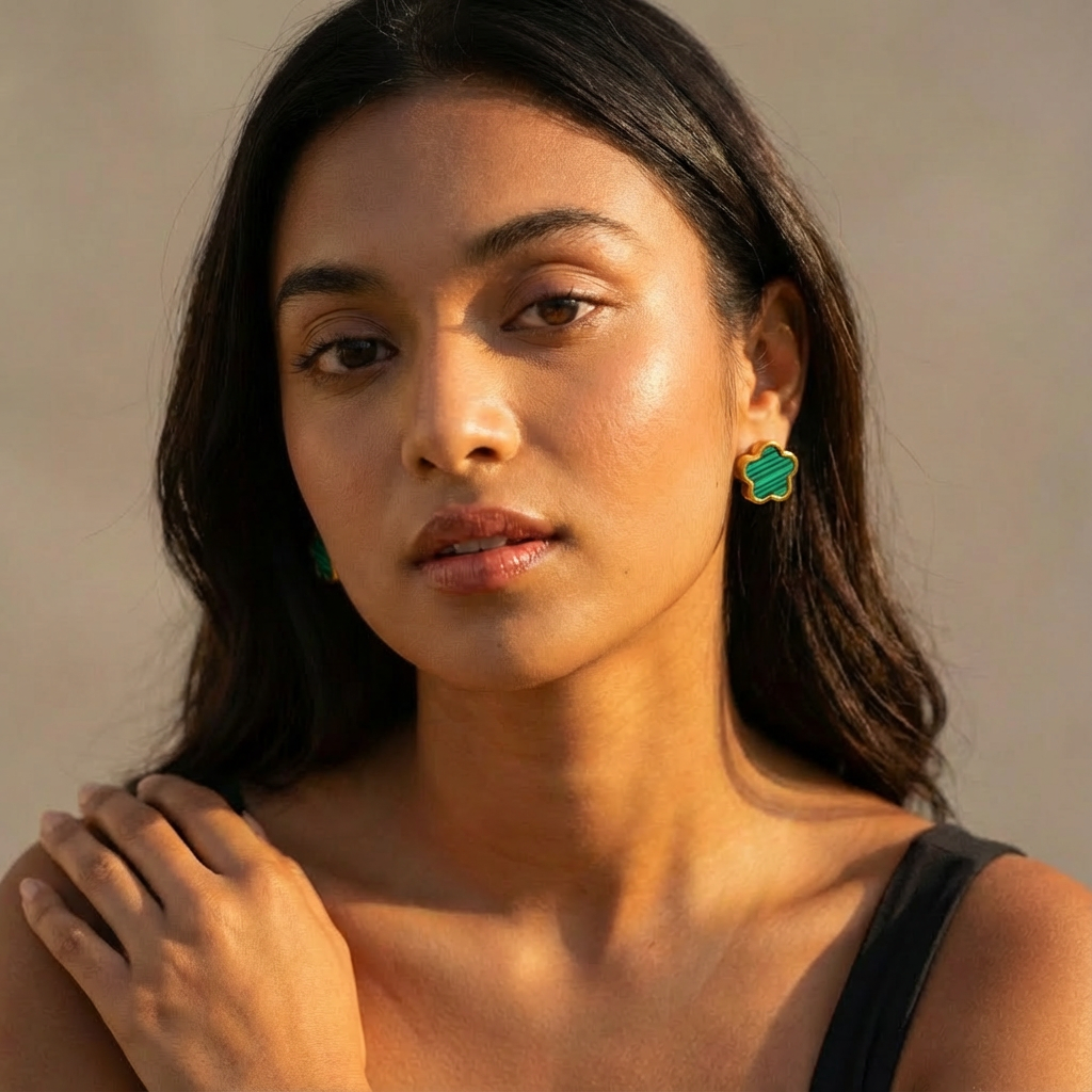 Spotlight Green Blossom Earrings