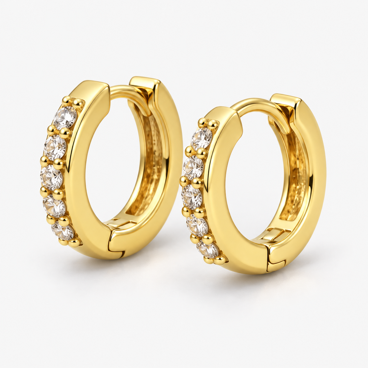 Pavé Huggie Hoops