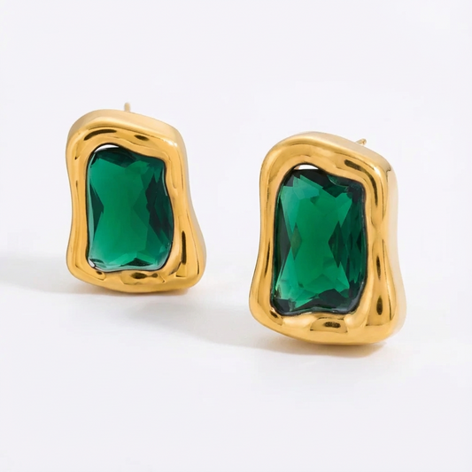 Spotlight Irregular Square Zirconia Earrings
