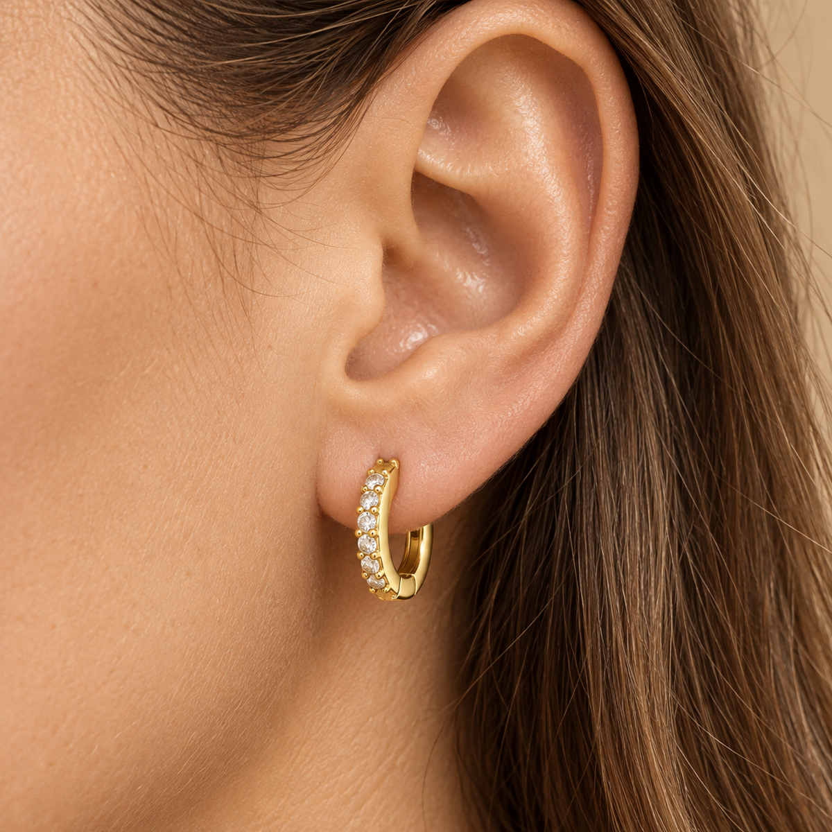 Pavé Huggie Hoops