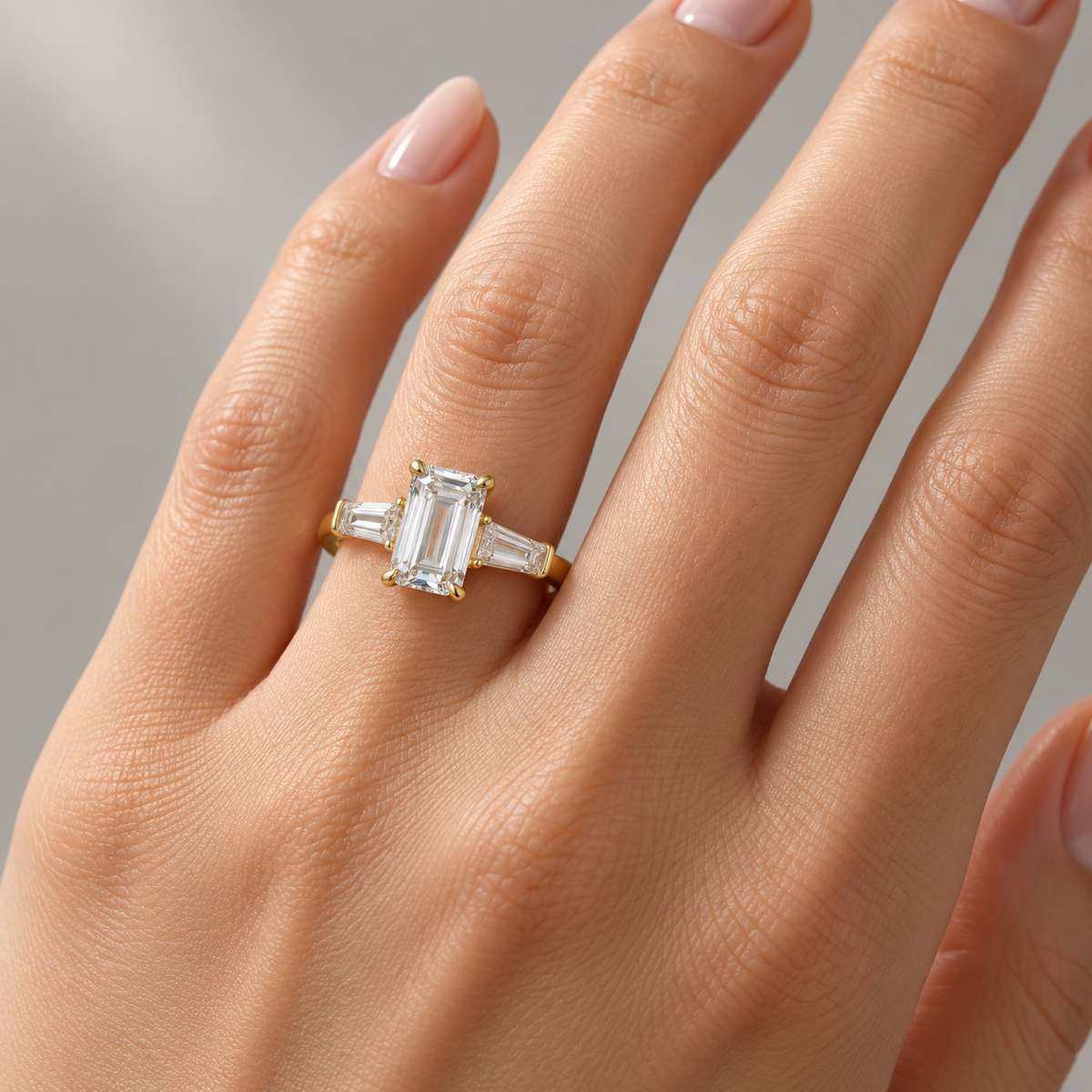 Carlotta Emerald Trilogy Ring