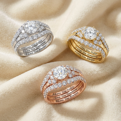 Spotlight three-piece ring - I love you