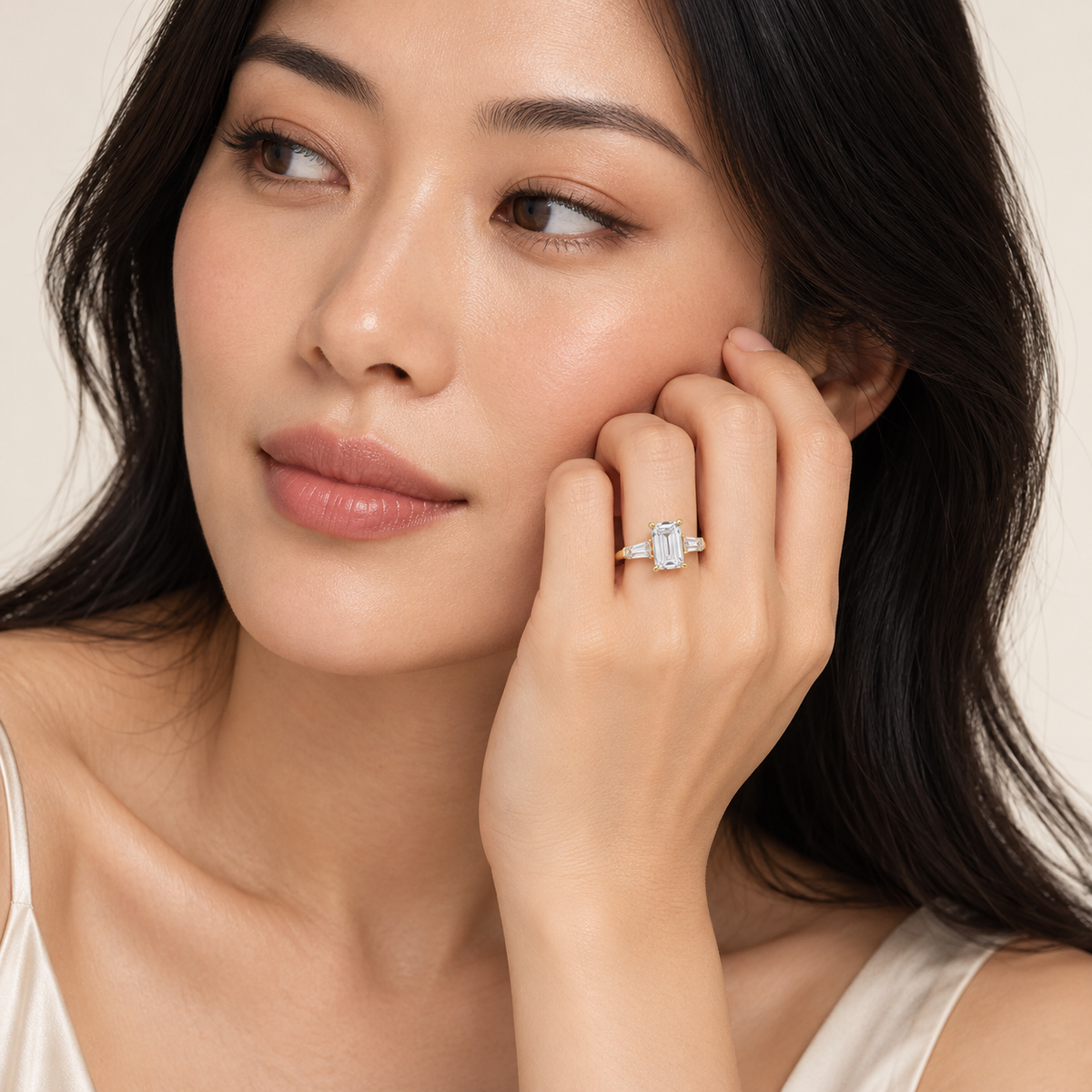 Carlotta Emerald Trilogy Ring
