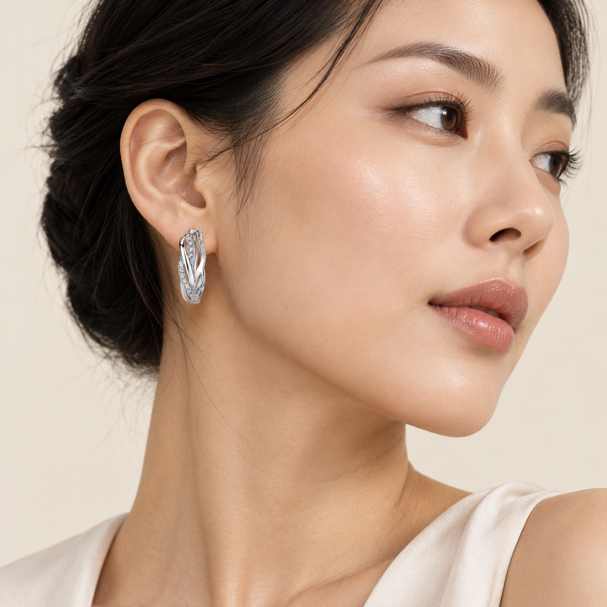 Twist Baguette Hoops