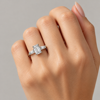 Carlotta Emerald Trilogy Ring