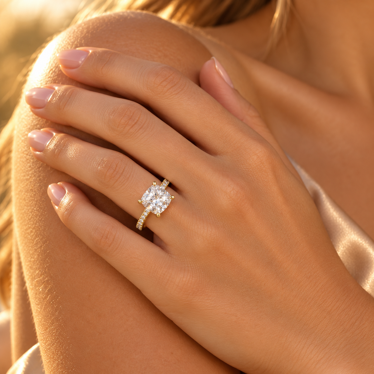 Greta Cushion Pavé Ring
