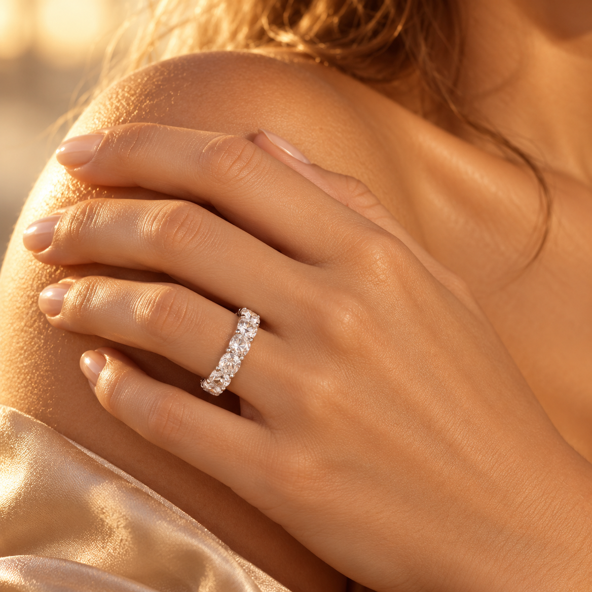Chiara Cushion Eternity Band