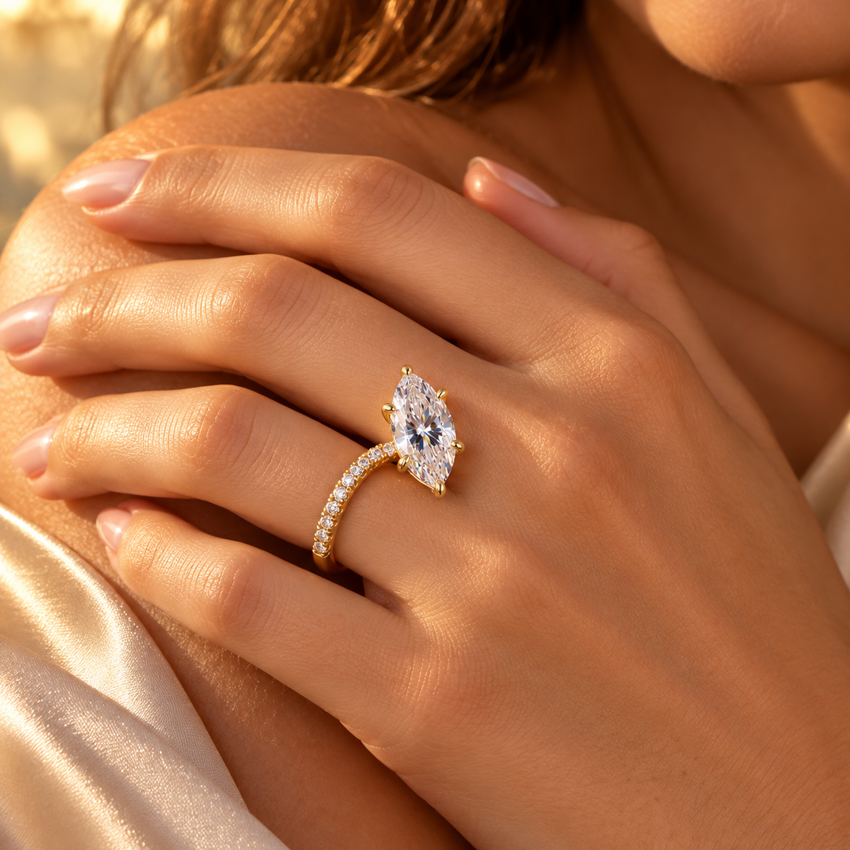 Stella Marquise Pavé Ring