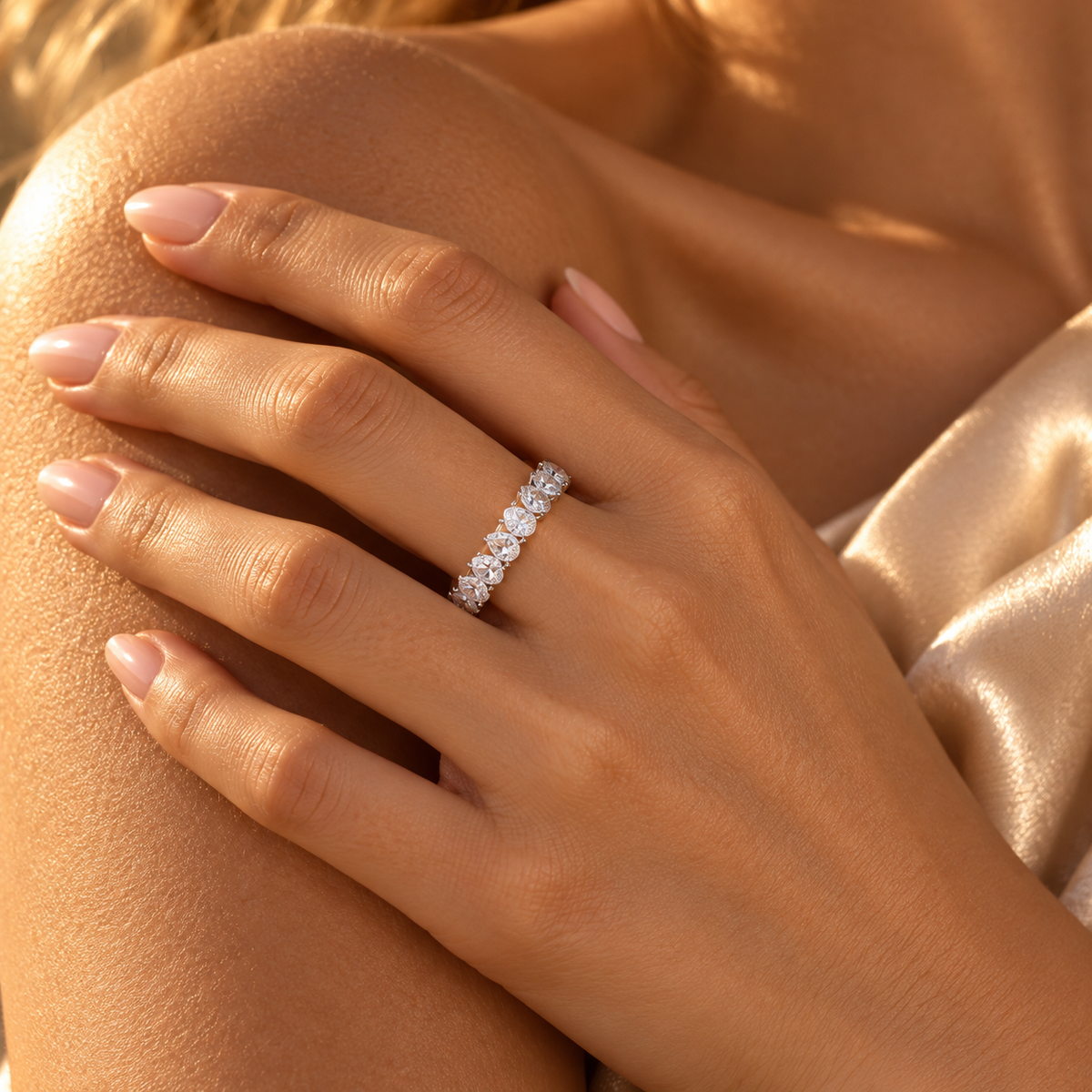 Gioia Pear Eternity Band