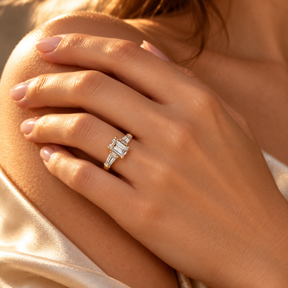 Carlotta Emerald Trilogy Ring