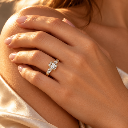 Carlotta Emerald Trilogy Ring