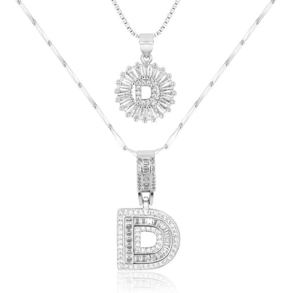 Spotlight 2pc 14k Diamond Letter Initial Necklaces