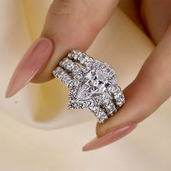 Pear Cut Wedding Ring Set