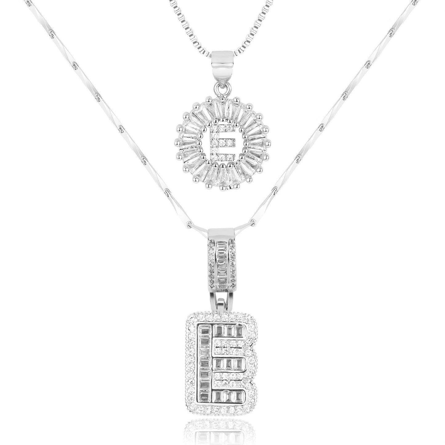 Spotlight 2pc 14k Diamond Letter Initial Necklaces