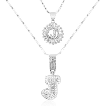 Spotlight 2pc 14k Diamond Letter Initial Necklaces