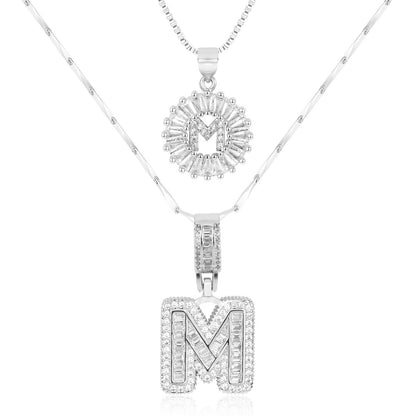Spotlight 2pc 14k Diamond Letter Initial Necklaces