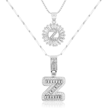Spotlight 2pc 14k Diamond Letter Initial Necklaces