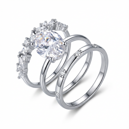 Sotlight Three rings set - Oval Cut