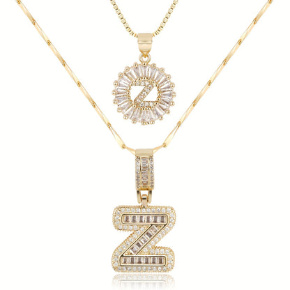 Spotlight 2pc 14k Diamond Letter Initial Necklaces