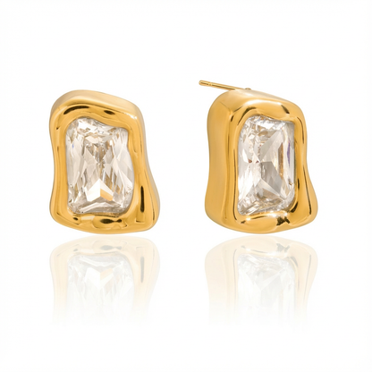 Spotlight Irregular Square Zirconia Earrings