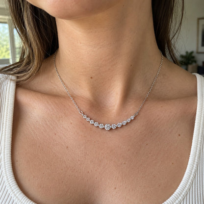Moissanite curve necklace
