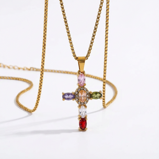 Spotlight Zirconia Cross Pendant Necklace