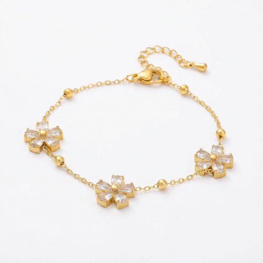 Spotlight Crystal Flower Chain Bracelet