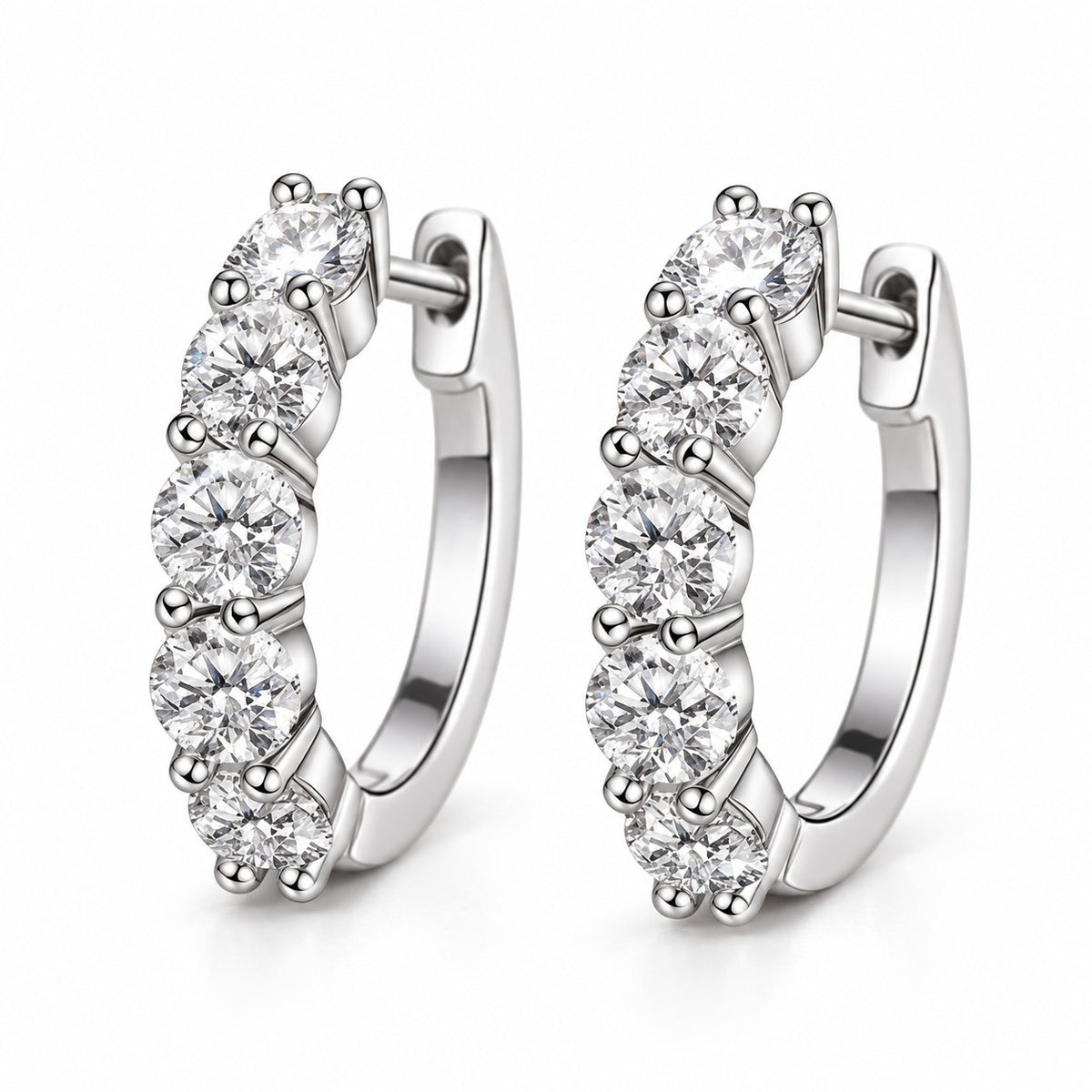 Eternity moissanite hoops