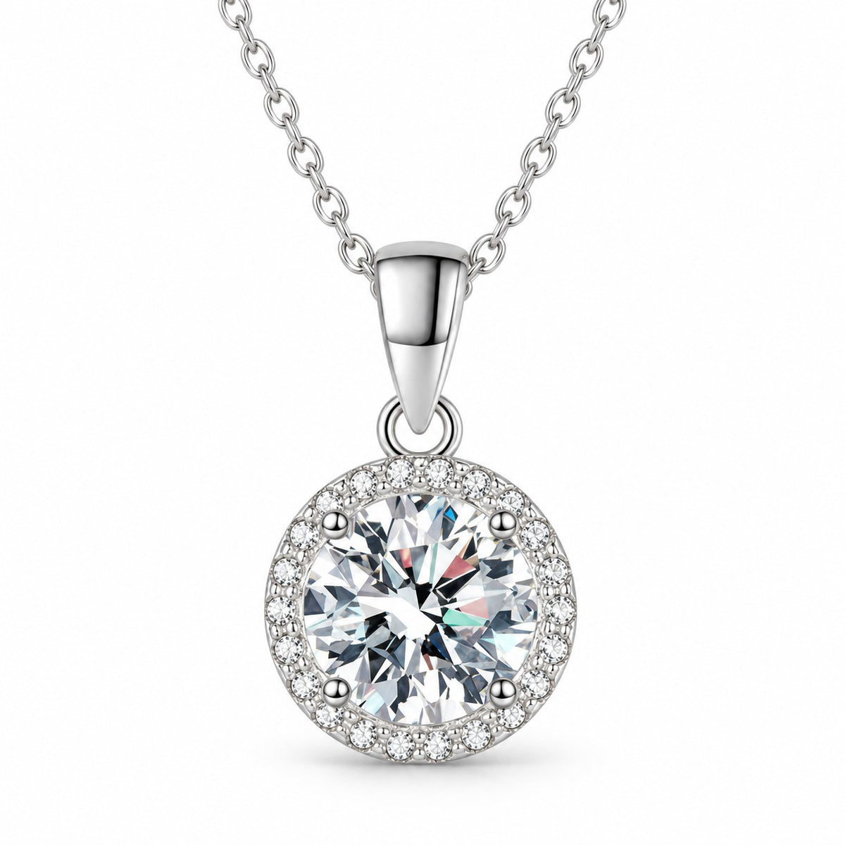 Halo moissanite pendant