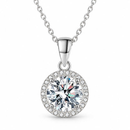 Halo moissanite pendant