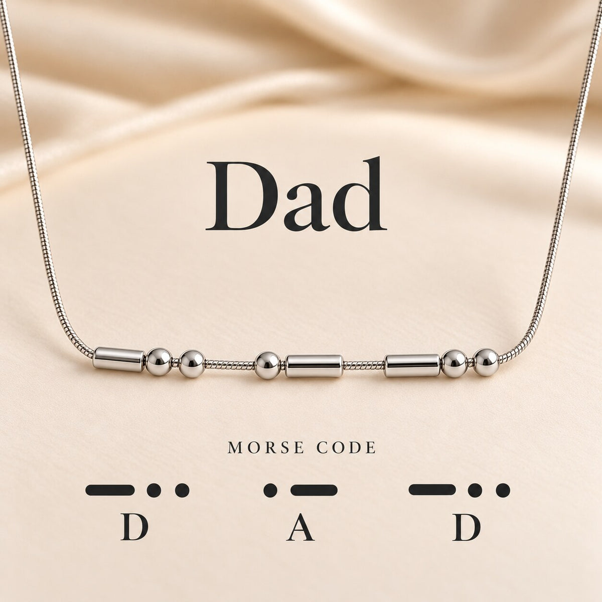 Morse code necklace example: DAD