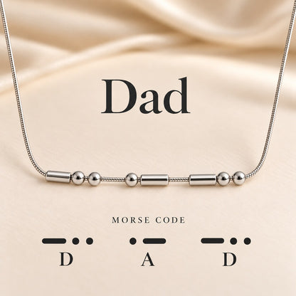 Morse code necklace example: DAD