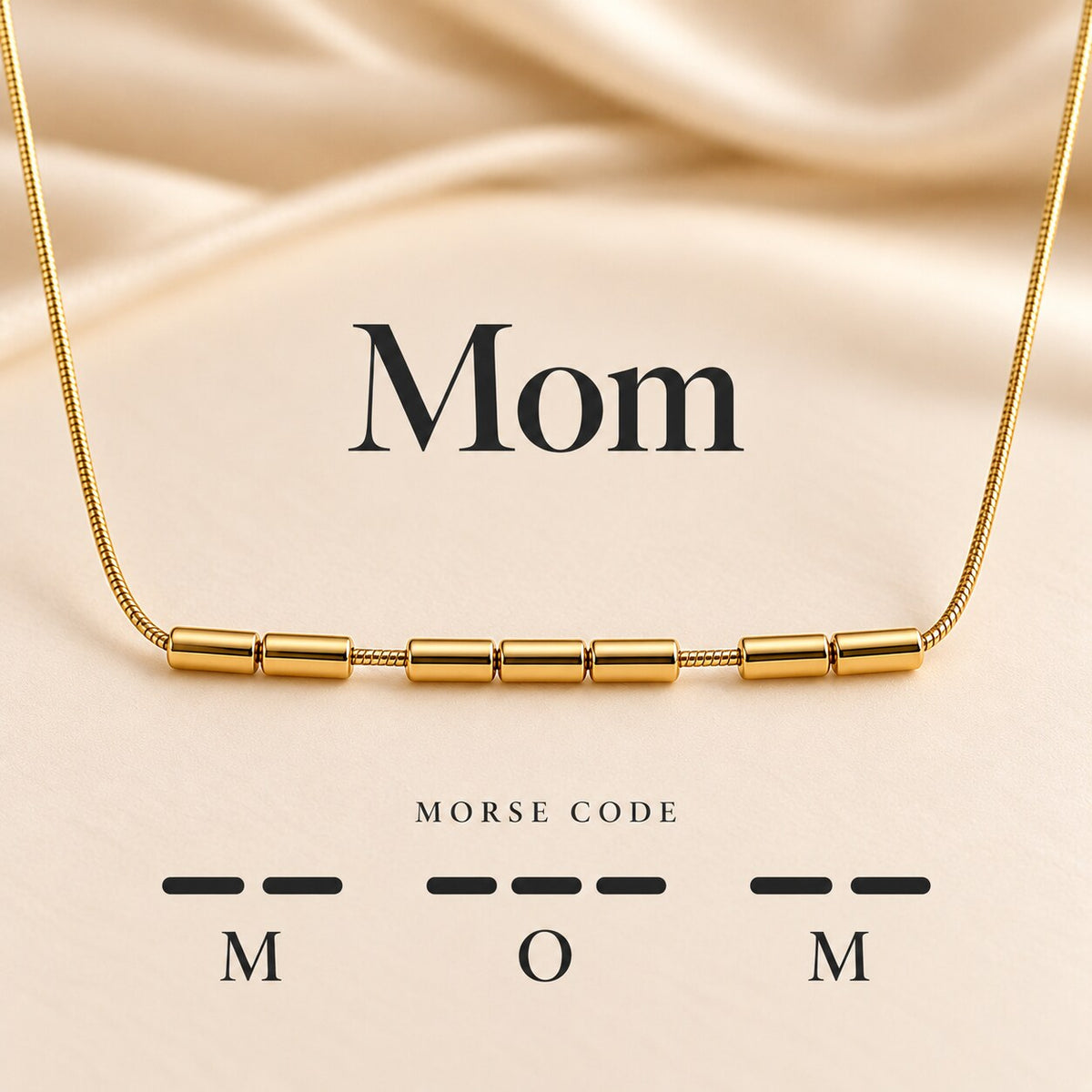 Morse code necklace example: MOM
