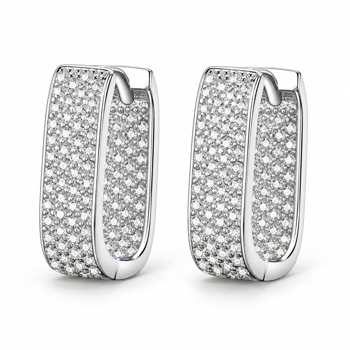 Pavé moissanite hoops